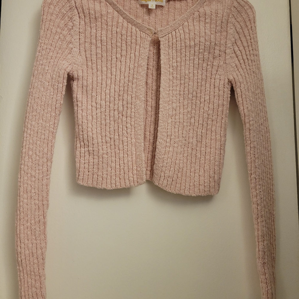 Pink Ribbed Women's Sweater